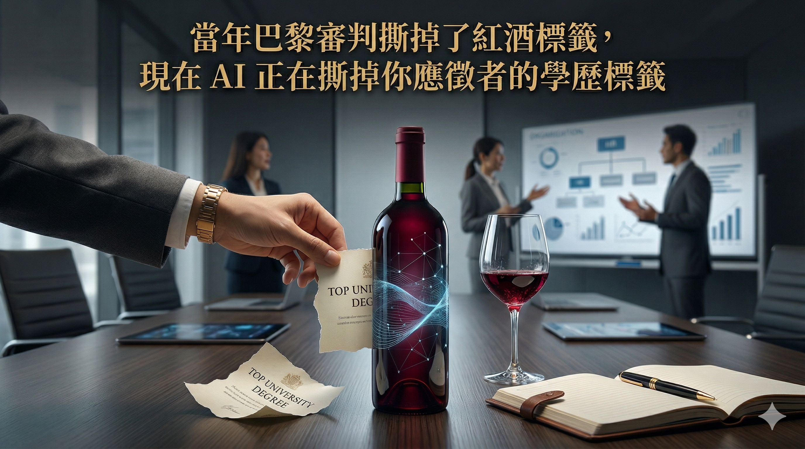 當年巴黎審判撕掉了紅酒標籤，現在 AI 正在撕掉你應徵者的學歷標籤